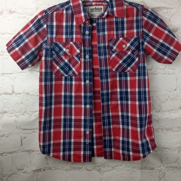 Urban pipeline boys button-down plaid shirt - Picture 6 of 7